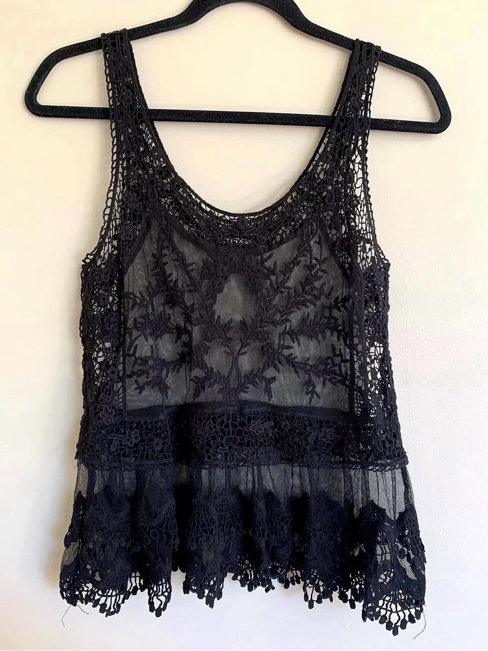 Express Black Lace Crochet Tank Top
